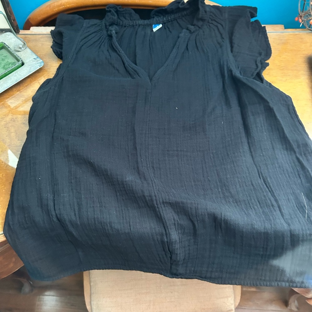 Black Ruffled Blouse - Picture 2 of 3